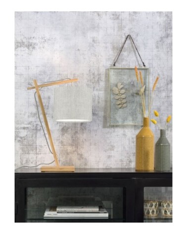 Lampe de table bambou/lin H46cm