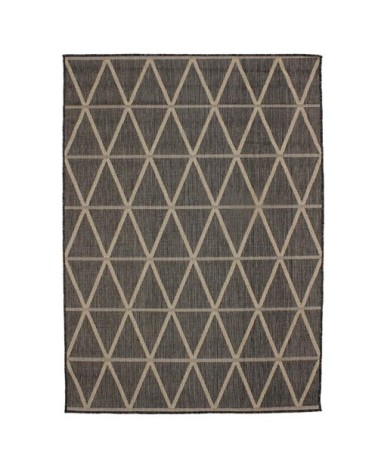 Tapis pour intérieur-extérieur géo gris foncé 120x170