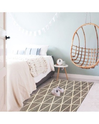 Tapis pour intérieur-extérieur géo gris foncé 120x170