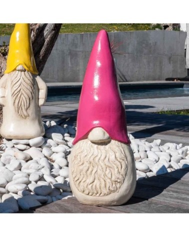 Statue tomte suédois rose H50cm