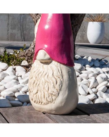 Statue tomte suédois rose H50cm