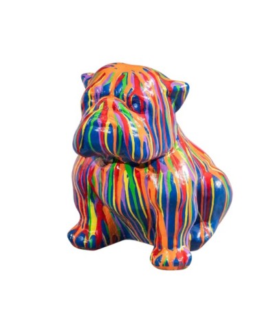 Statuette Bouledogue multicolore H40cm