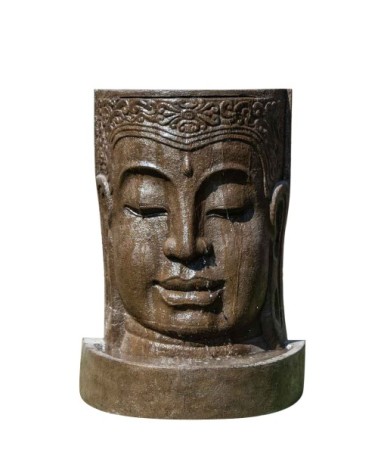 Fontaine mur d'eau visage de Bouddha brun H120cm