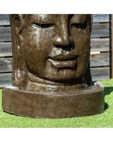 Fontaine mur d'eau visage de Bouddha brun H120cm