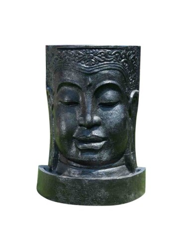 Fontaine mur d'eau visage de Bouddha noir H120cm