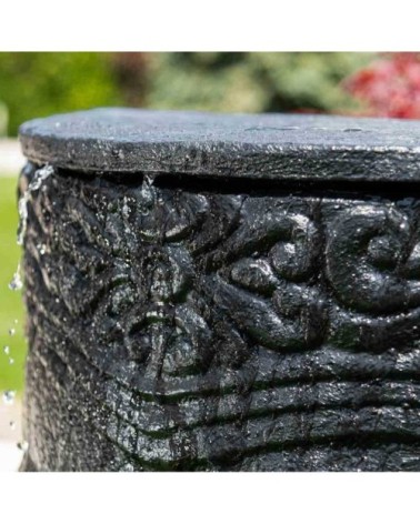 Fontaine mur d'eau visage de Bouddha noir H120cm