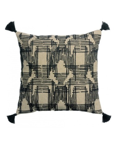 Coussin brodé  en coton ombre 45 x 45