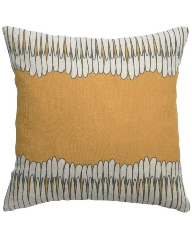 Coussin Zeff  en lin ocre 45 x 45