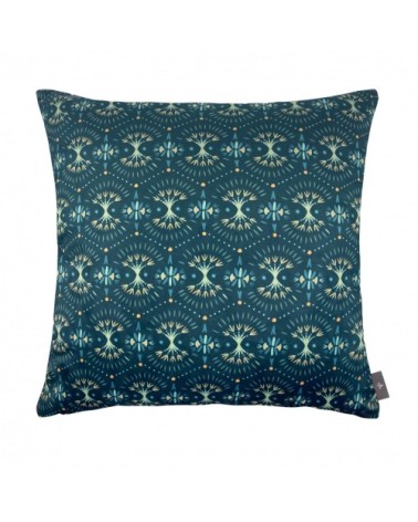 Housse de coussin imprimé les poissons koï made in france bleu 47x47