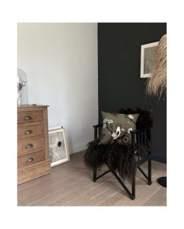 Housse de coussin imprimé les oiseaux made in france foncé 22x58