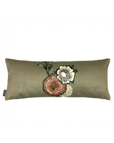 Housse de coussin imprimé les oiseaux made in france vert