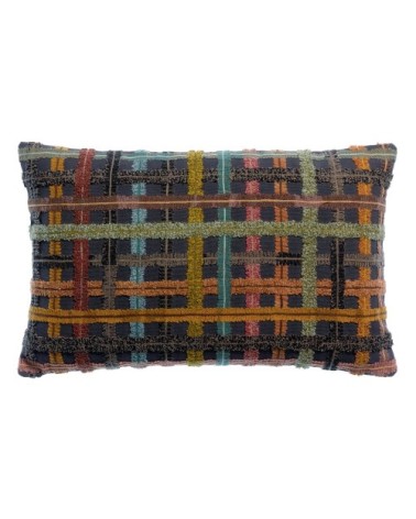 Coussin brodé en coton ambre 30 x 50 cm