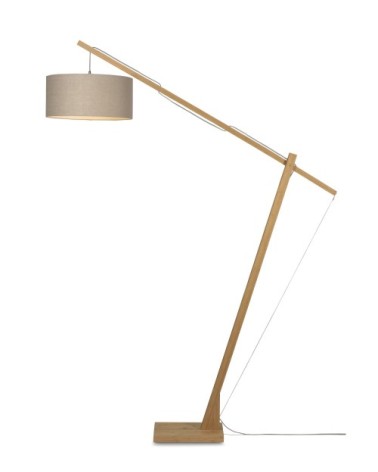 Lampadaire bambou/lin gris H207cm