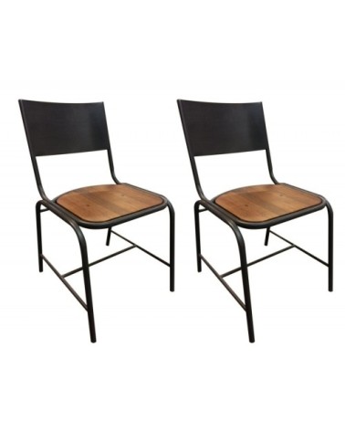 Lot de 2 chaises design industriel