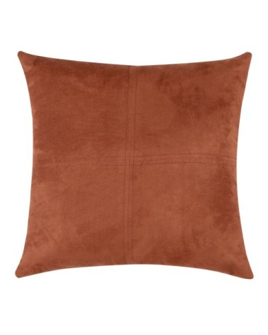 Coussin en suédine bleu marron 40x40