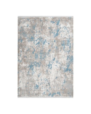 Tapis rayé vintage en acrylique bleu 200x290