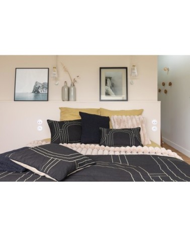Coussin en coton caviar 45 x 45 cm