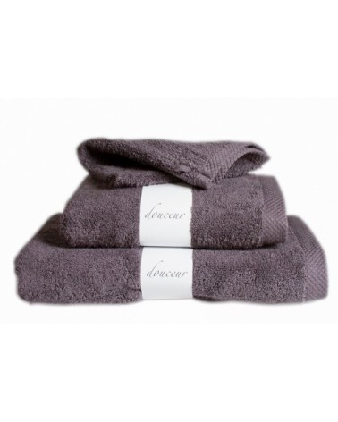 Lot de 3 gants de toilette eponge en coton gris foncé