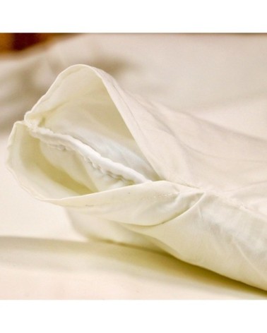 Housse de couette 200 fils en percale de coton ivoire 200x200 cm