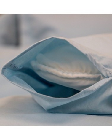 Housse de couette 200 fils en percale de coton bleu 240x220 cm