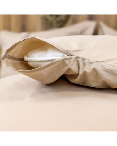 Housse de couette 200 fils en percale de coton beige foncé 200x200 cm