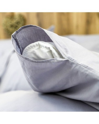 Housse de couette 200 fils en percale de coton gris 140x200 cm