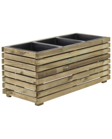 Jardinière en bois beige 90 x 39 x 40 cm