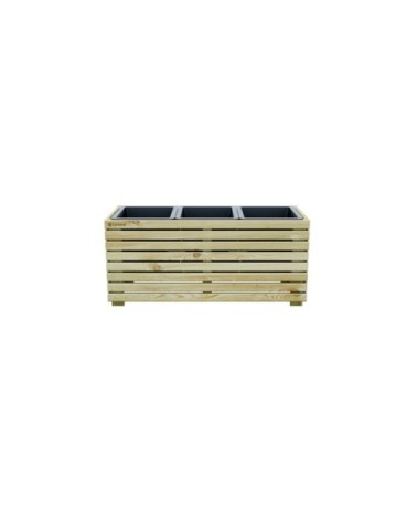 Jardinière en bois beige 90 x 39 x 40 cm
