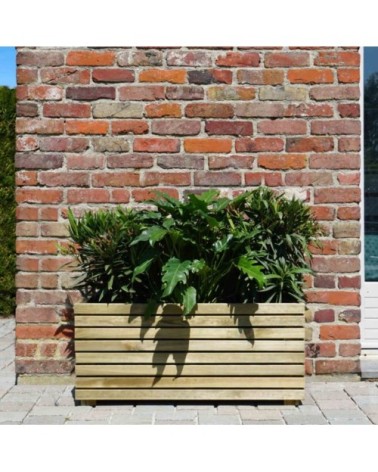 Jardinière en bois beige 90 x 39 x 40 cm