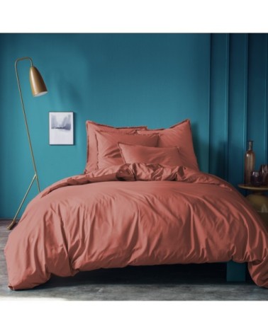 Housse de couette unie en coton lavé Terre Cuite 240x220cm