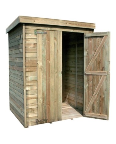 Armoire de jardin en bois traité marron 156 x 135 x 195 cm