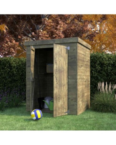 Armoire de jardin en bois traité marron 156 x 135 x 195 cm