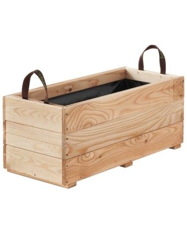Bac à fleurs en bois mélèze beige 70 x 31 x 28 cm