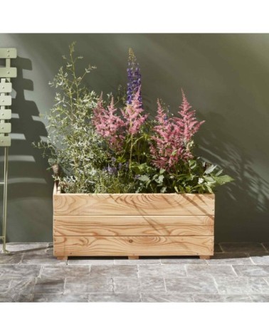 Bac à fleurs en bois mélèze beige 70 x 31 x 28 cm