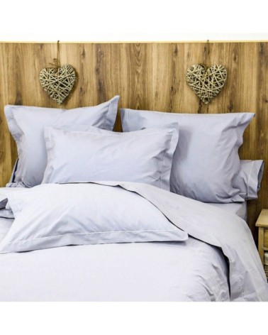 Drap housse uni 200 fils en de coton gris 90x200 cm