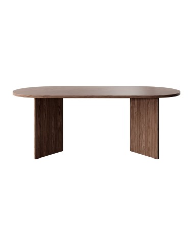 Table à manger effet noyer marron 204x90 cm