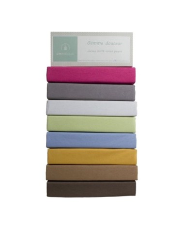 Drap housse jersey extensible en coton noir 80x200 cm