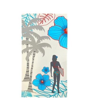 Serviette de plage microfibre ''Surftime'' 90x170cm écru