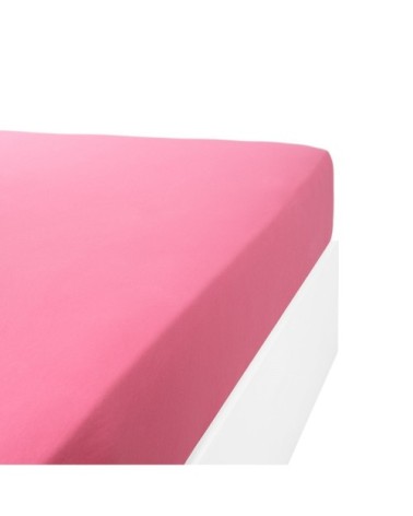 Drap housse jersey extensible en coton rose fuschia 200x200 cm