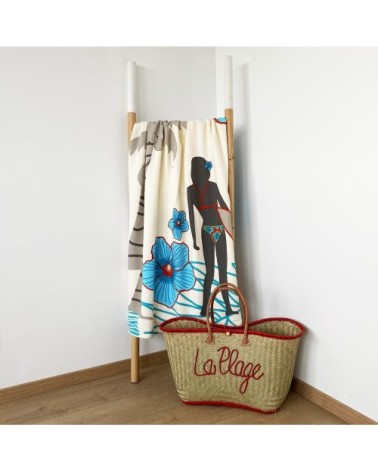 Serviette de plage microfibre ''Surftime'' 90x170cm écru