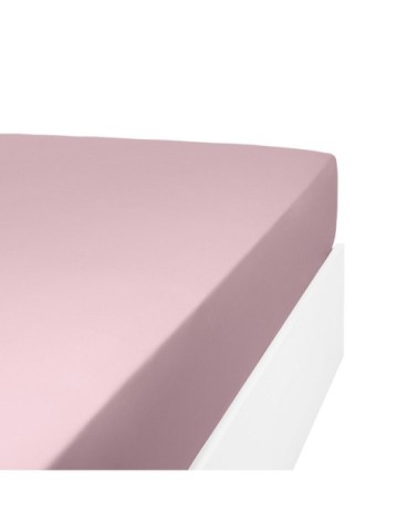 Drap housse uni 200 fils en de coton violet 80x200 cm