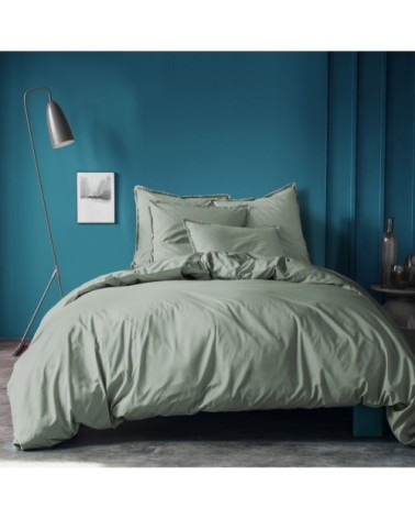 Housse de couette unie en coton lavé Lichen 260x240cm