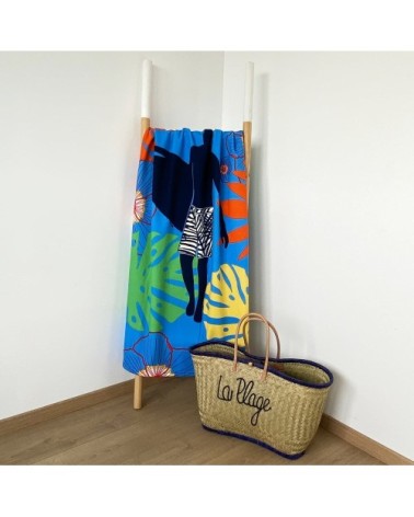 Serviette de plage microfibre ''Paulo'' 90x170cm bleu