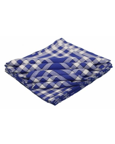 Lot de 10 serviettes de tables carreaux vichy en coton bleu