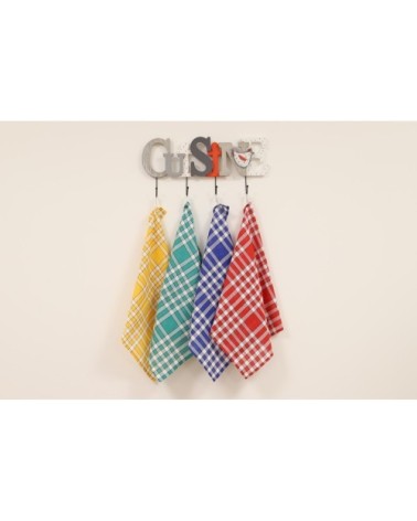 Lot de 10 serviettes de tables carreaux vichy en coton bleu