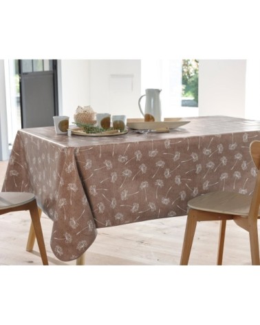 Nappe rectangulaire marron taupe en à motifs 138x160