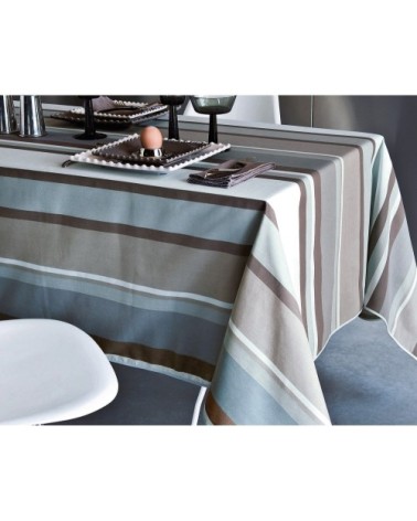 Nappe ronde bleu grisé en coton 150x150