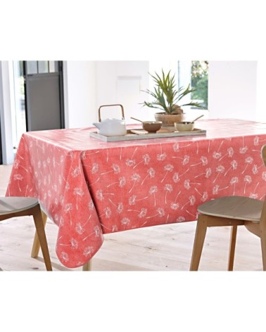 Nappe rectangulaire orange poterie en à motifs 138x200
