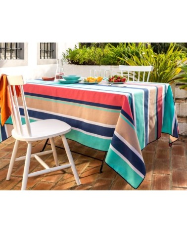 Nappe ronde bleu turquoise en coton 150x150