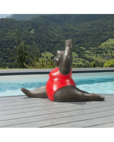 Statuette femme rouge H65cm